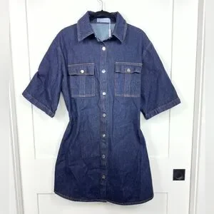 Petal & Pup | Dresses | Petal Pup Hailey Dark Denim Cotton Mini Dress Size  Medium Nwt | Poshmark